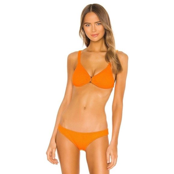 PQ X REVOLVE Ring Tri Bikini Top Papaya Orange Ring - Picture 1 of 9